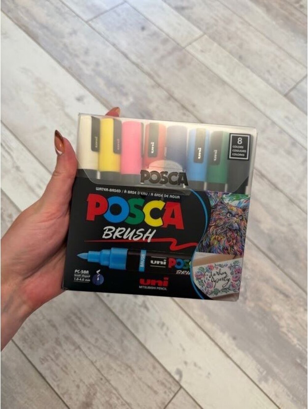 POSCA PC-5BR Brush Tip Paint Markers 8 Color Set New
